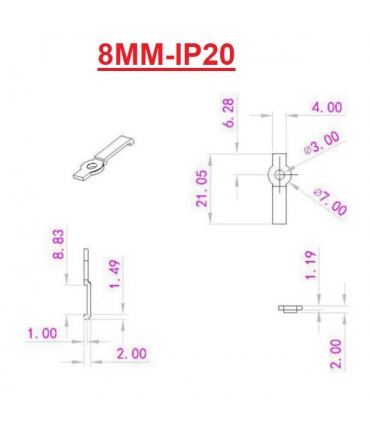 Крепежный кронштейн для светодиодной ленты IP20+винт (10 шт.)