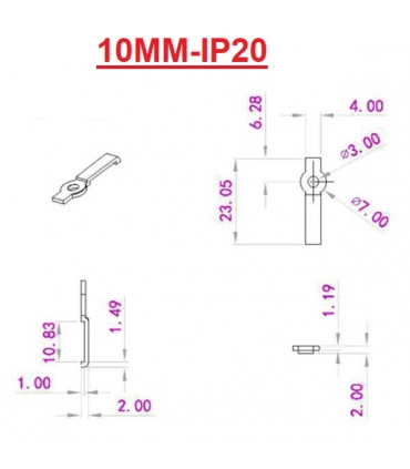 IP20 striscia LED Staffa di Fissaggio+viti(10)
