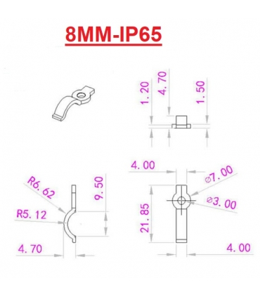 IP20 LED de la tira de Soporte de Fijación y tornillos(10)