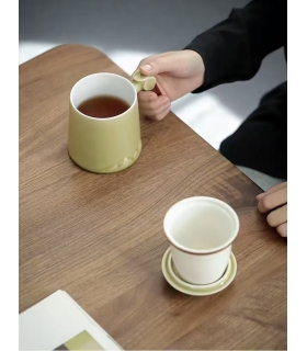 Çay fincanı, Japon tarzı porselen kupa, kapaklı ve süzgeçli çaydanlık,390ml