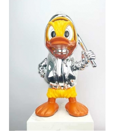 Dekoratif Duck Orta Heykelcik Gümüş renk