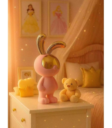 Dekoratif Tavşan Heykelcik Büyük Pembe