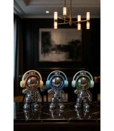 Dekoratif Astronot Heykelcik Mavi