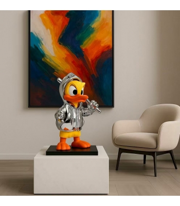 Orta  Dekoratif Duck Heykelcik Gümüş renk
