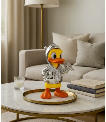 Orta  Dekoratif Duck Heykelcik Gümüş renk