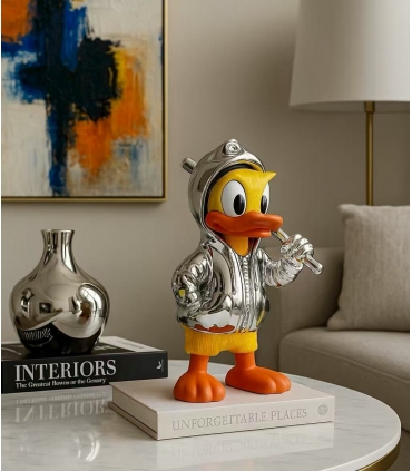 Orta  Dekoratif Duck Heykelcik Gümüş renk