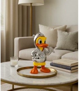 Dekoratif Duck Küçük Heykelcik gümüş renk