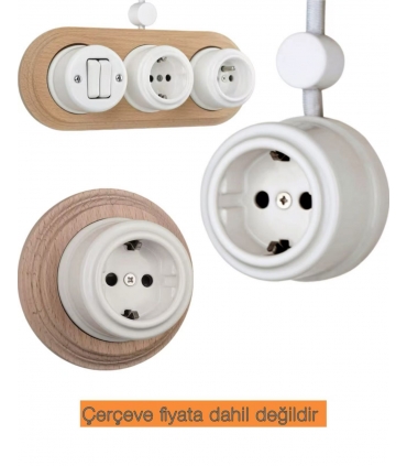Porselen Yuvarlak Priz