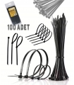 Cable ties (plastic, UV, Velcro, labeled, opening, with hook)