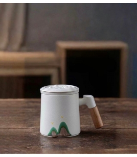 Seramik kupa, kapaklı ve süzgeçli, 350 МL